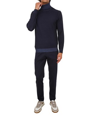 Maglia a collo alto Aiace Galassi in pura lana blu con effetto delavÉ in UOMO