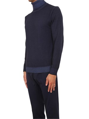 Maglia a collo alto Aiace Galassi in pura lana blu con effetto delavÉ in UOMO
