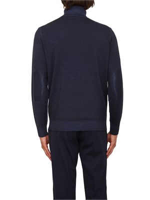 Maglia a collo alto Aiace Galassi in pura lana blu con effetto delavÉ in UOMO