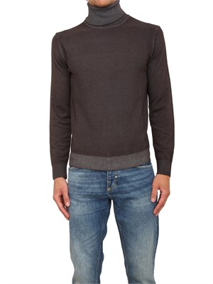 Maglia a collo alto Aiace Galassi in pura lana grigia con effetto delavÉ in UOMO