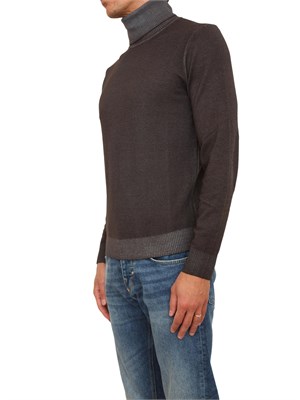 Maglia a collo alto Aiace Galassi in pura lana grigia con effetto delavÉ in UOMO