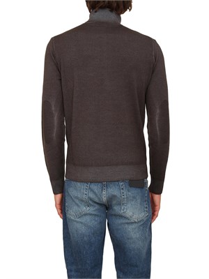 Maglia a collo alto Aiace Galassi in pura lana grigia con effetto delavÉ in UOMO