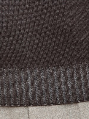 Maglia girocollo Aiace Galassi in pura lana grigio antracite con fondi a costine delavÉ in UOMO