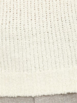 Maglia girocollo Aiace Galassi in misto lana bianca con lavorazione effetto bouclÉ in UOMO