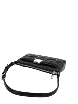 Borsa Karl Lagerfeld in pelle lucida nera e borchie in DONNA