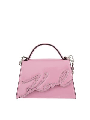 Borsa Karl Lagerfeld in pelle lucida rosa in DONNA
