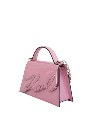 Borsa Karl Lagerfeld in pelle lucida rosa in DONNA