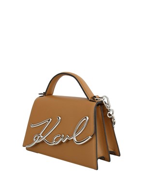 Borsa Karl Lagerfeld in pelle cuoio con logo signature in DONNA