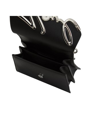 Borsa Karl Lagerfeld in pelle nera con logo signature in DONNA