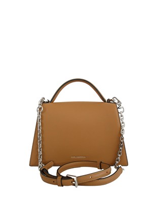Borsa Karl Lagerfeld in pelle cuoio con logo signature in DONNA