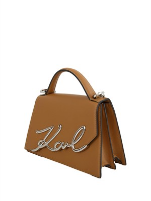 Borsa Karl Lagerfeld in pelle cuoio con logo signature in DONNA