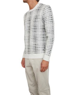 Maglia Liu Jo uomo in lana bianca con motivo check in UOMO