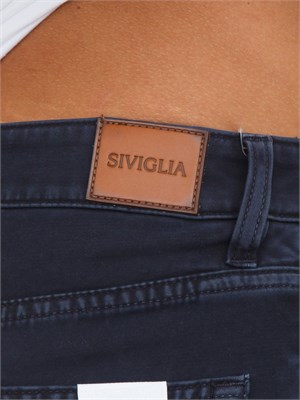Jeans Siviglia uomo in raso di cotone blu in UOMO