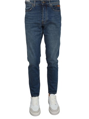 Jeans Siviglia uomo in denim di cotone blu effetto used in UOMO