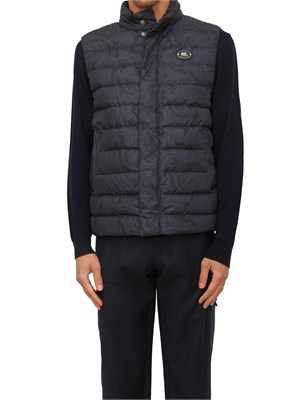 Gilet imbottito Etro uomo in nylon blu stampa Paisley in UOMO