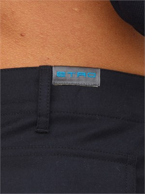 Pantaloni cargo Etro uomo in lana blu con tasconi in UOMO