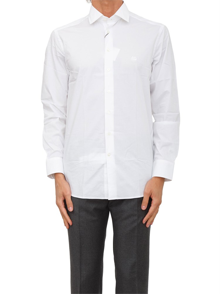 Camicia Etro uomo in cotone bianco con logo