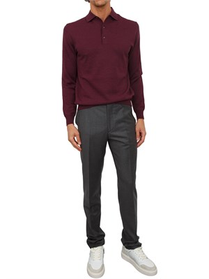 Maglia polo Etro uomo in misto lana bordeaux in UOMO