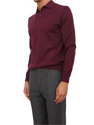 Maglia polo Etro uomo in misto lana bordeaux in UOMO