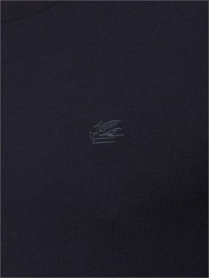 Maglia girocollo Etro uomo realizzata in cotone blu in UOMO