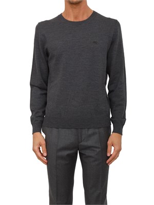 Maglia girocollo Etro uomo in lana grigia con logo in UOMO