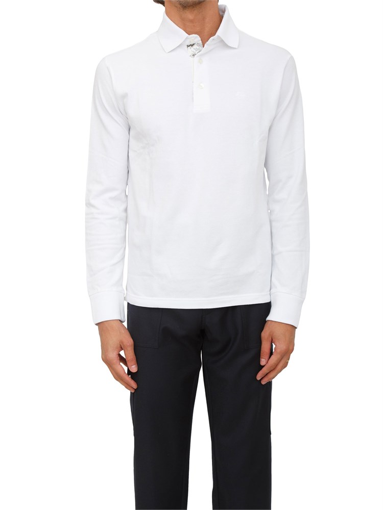 Polo a maniche lunghe Etro uomo in cotone bianco
