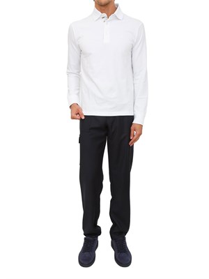 Polo a maniche lunghe Etro uomo in cotone bianco in UOMO