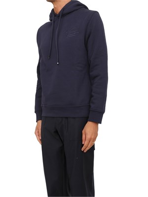 Felpa con cappuccio Etro uomo in misto cotone blu in UOMO
