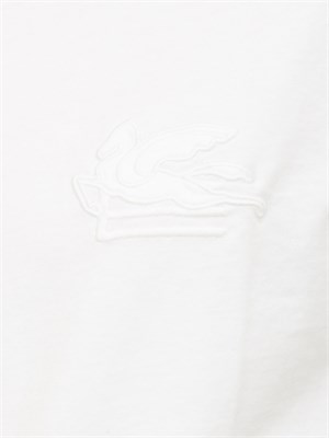 T-shirt girocollo Etro uomo in cotone bianco con logo in UOMO