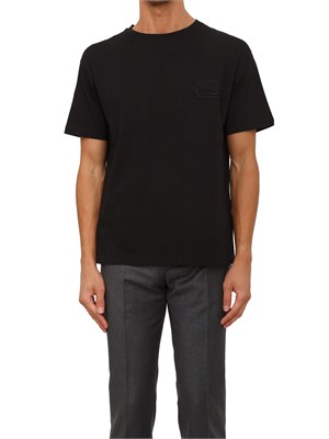 T-shirt girocollo Etro uomo in cotone nero con logo in UOMO