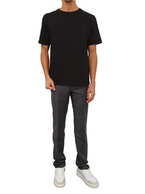 T-shirt girocollo Etro uomo in cotone nero con logo in UOMO