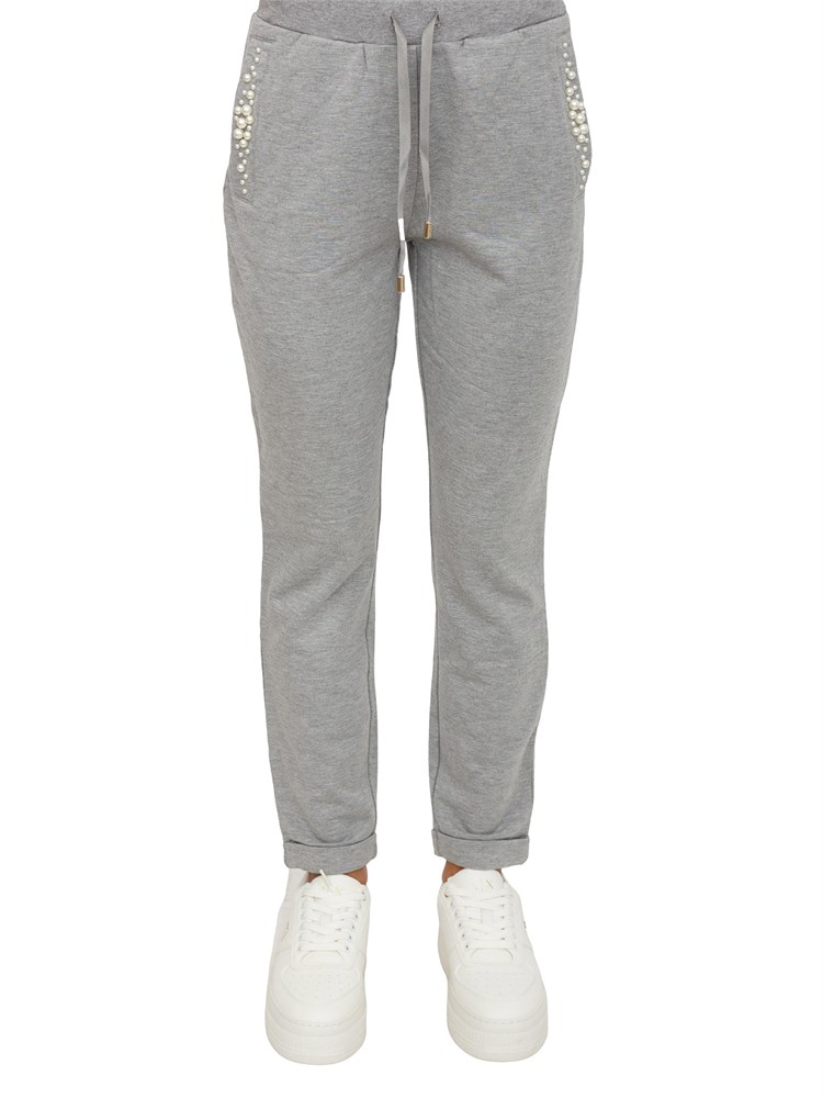 Pantalone tuta Liu Jo donna n viscosa grigia con perle