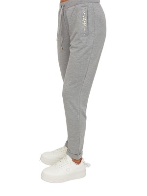 Pantalone tuta Liu Jo donna n viscosa grigia con perle in DONNA