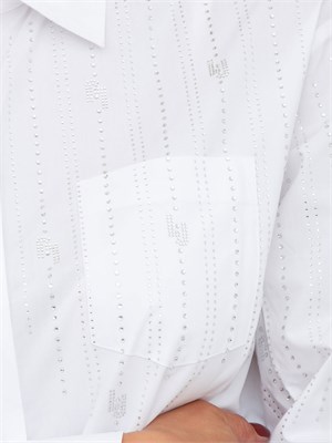 Camicia Liu Jo in cotone bianco con strass in DONNA