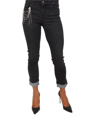 Jeans skinny Liu Jo donna in denim nero con spilla removibile in DONNA