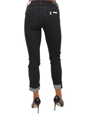 Jeans skinny Liu Jo donna in denim nero con spilla removibile in DONNA