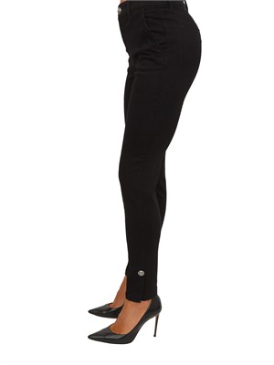 Jeans bottom up Liu Jo donna in denim nero con bottone e spacco in DONNA