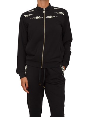 Felpa Liu Jo donna in viscosa nera con perle in DONNA