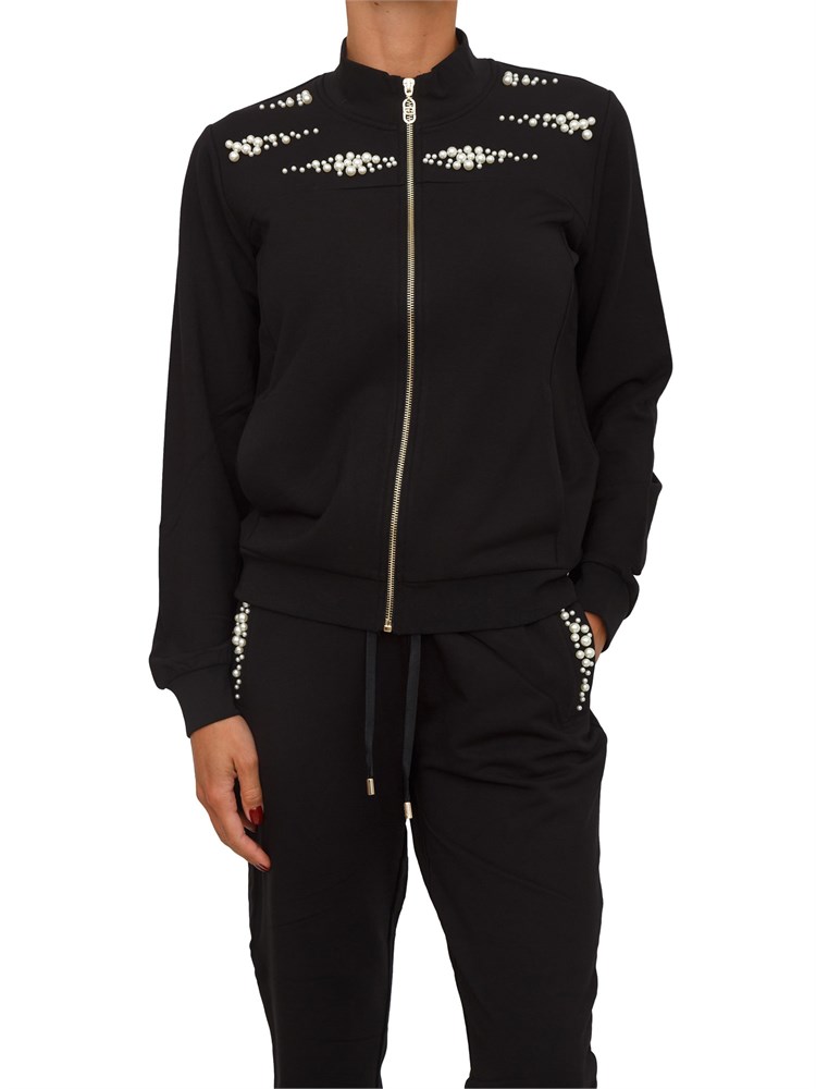 Felpa Liu Jo donna in viscosa nera con perle