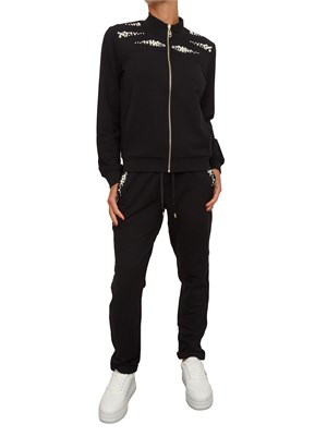 Felpa Liu Jo donna in viscosa nera con perle in DONNA