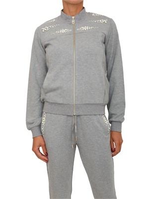 Felpa Liu Jo donna in viscosa grigia con perle in DONNA