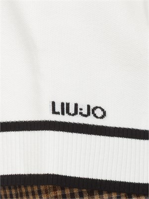 Maglia scollo V in misto seta bianco con bottoni oro in DONNA