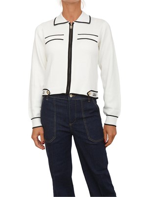 Cardigan Liu Jo donna in maglia misto seta bianco in DONNA