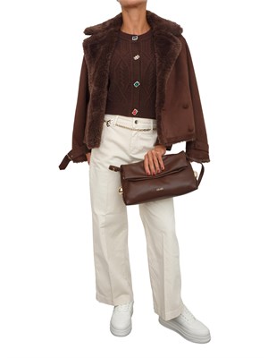 Cardigan in maglia Liu Jo in lana marrone con bottoni gioiello in DONNA