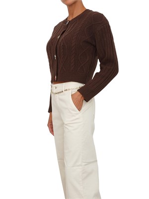 Cardigan in maglia Liu Jo in lana marrone con bottoni gioiello in DONNA