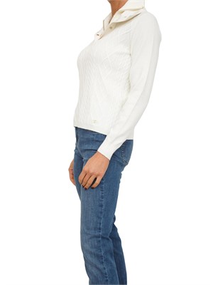 Maglia Liu Jo donna in misto viscosa bianco avorio con collo alto in DONNA