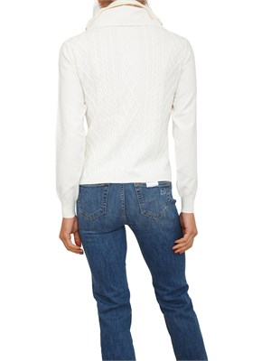 Maglia Liu Jo donna in misto viscosa bianco avorio con collo alto in DONNA