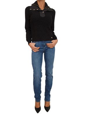 Maglia Liu Jo donna in misto viscosa nera con collo alto in DONNA