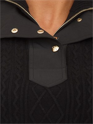 Maglia Liu Jo donna in misto viscosa nera con collo alto in DONNA