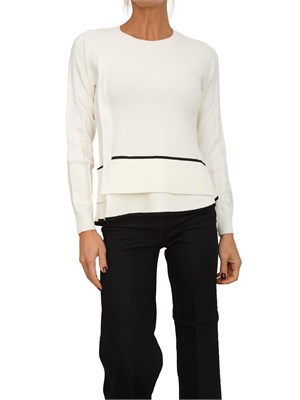 Maglia girocollo Liu Jo donna in misto viscosa bianca in DONNA